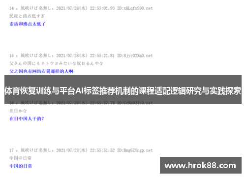体育恢复训练与平台AI标签推荐机制的课程适配逻辑研究与实践探索